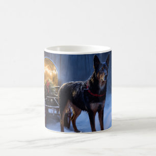 Australische Kelpie Sneeuw Slede Kerst Decoratie Koffiemok