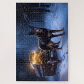 Australische Kelpie Sneeuw slee Christmas decorati Legpuzzel (Verticaal)
