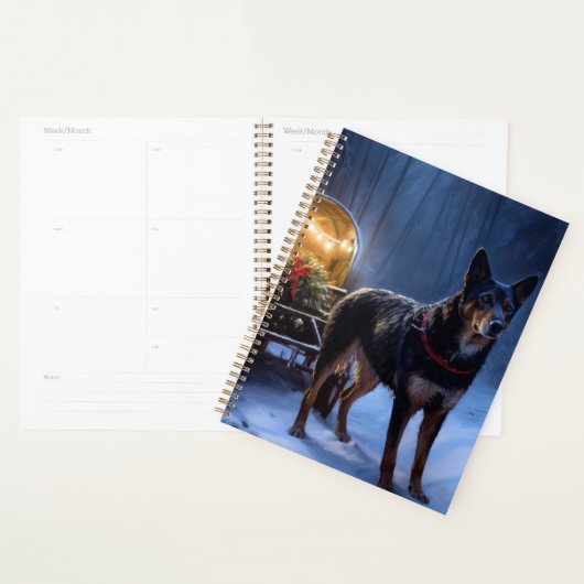 Australische Kelpie Sneeuw slee Kerstmis decoratie Planner (Display)