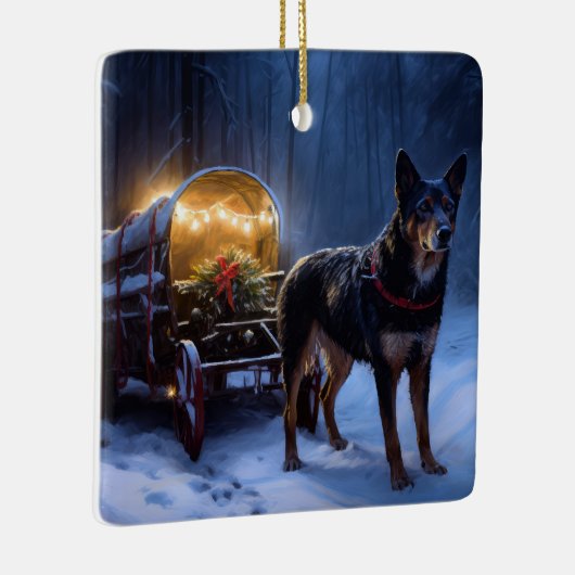 Australische Kelpie Sneeuwslee Christmas Decoratie (Rechts)
