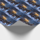 Australische Kelpie Sneeuwslee Kerst Decoratie Cadeaupapier (Hoek)