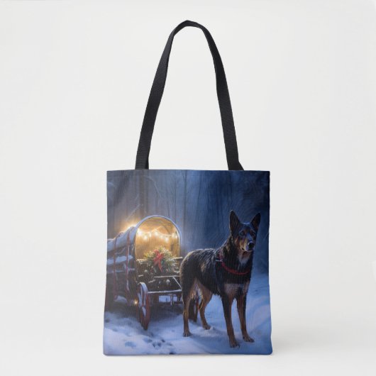 Australische Kelpie Sneeuwslee Kerstversiering  Tote Bag (Voorkant)