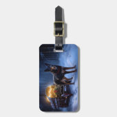 Australische Kelpie Snowy Sleigh Kerst Decor Bagagelabel (Voorkant verticaal)