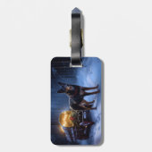 Australische Kelpie Snowy Sleigh Kerst Decor Bagagelabel (Achterkant verticaal)