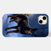 Australische Kelpie Snowy Sleigh Kerst Decor Case-Mate iPhone Case (Achterkant (horizontaal))
