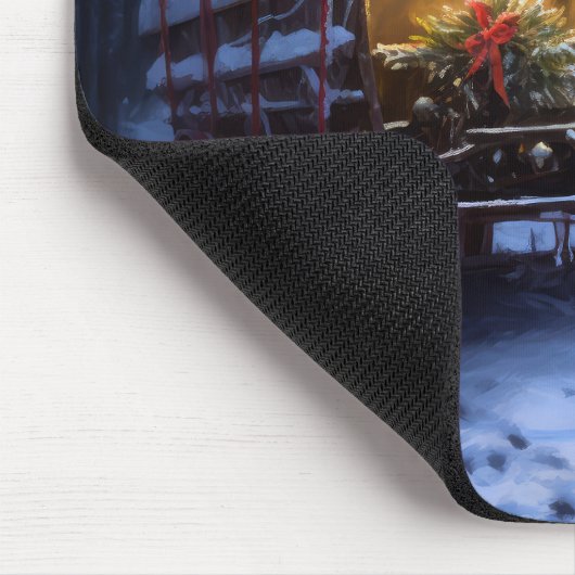 Australische Kelpie Snowy Sleigh Kerst Decor Muismat (Hoek)