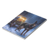 Australische Kelpie Snowy Sleigh Kerst Decor Notitieblok (Linkerzijde)