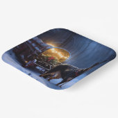 Australische Kelpie Snowy Sleigh Kerst Decor Papieren Bordje (Gebogen)