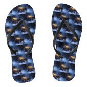 Australische Kelpie Snowy Sleigh Kerst Decor Teenslippers (Voetbed)