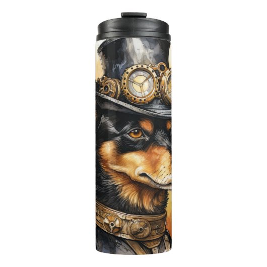 Australische Kelpie Steampunk Hond Thermosbeker (Voorkant)