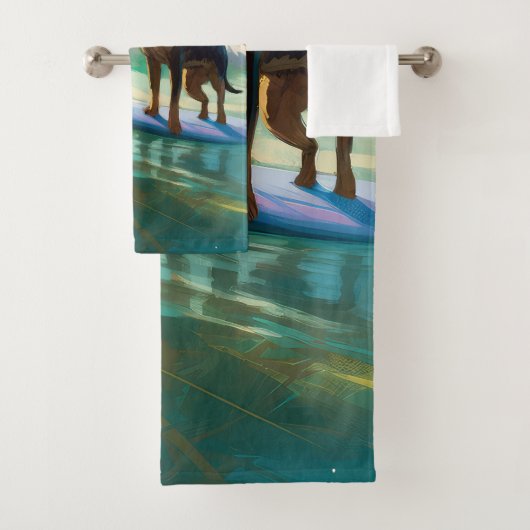 Australische Kelpie-strand surfen schilderij Bad Handdoek (Insitu)