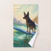 Australische Kelpie-strand surfen schilderij Bad Handdoek (Handdoek)