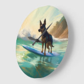 Australische Kelpie-strand surfen Schilderij Grote Klok (Hoek)