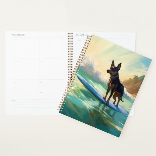 Australische Kelpie-strand surfen Schilderij Planner (Display)