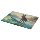 Australische Kelpie-strand surfen Schilderij Snijplank (Hoek)