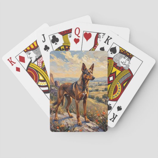 Australische Kelpie Sunset Hills Kunst Pokerkaarten (Achterkant)