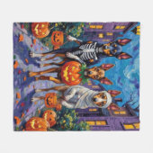 Australische Kelpie Trick-or-Treating Halloween Fleece Deken (Voorkant (Horizontaal))