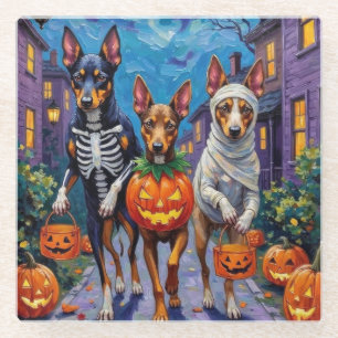 Australische Kelpie Trick-or-Treating Halloween Glazen Onderzetter