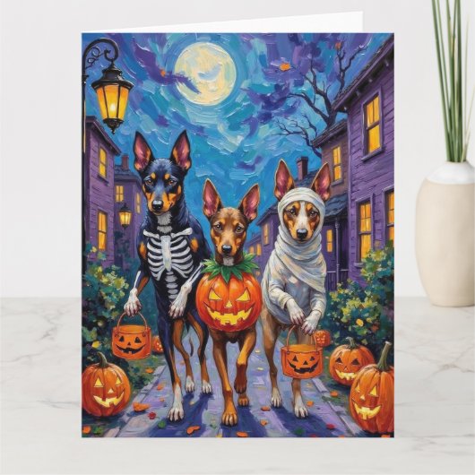 Australische Kelpie Trick-or-Treating Halloween Kaart (Voorkant)