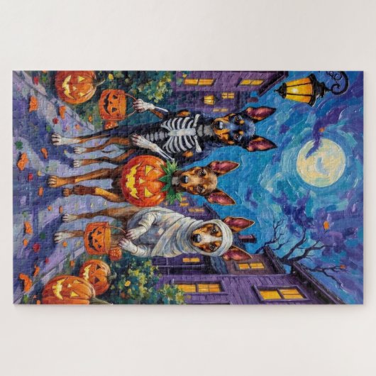 Australische Kelpie Trick-or-Treating Halloween Legpuzzel (Horizontaal)