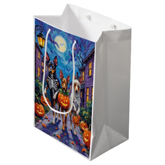 Australische Kelpie Trick-or-Treating Halloween Medium Cadeauzakje (Voorkant Gekanteld)