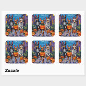 Australische Kelpie Trick-or-Treating Halloween Vierkante Sticker (Vel)