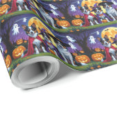 Australische Kelpies Honden Pompoen Halloween Grap Cadeaupapier (Rol Hoek)