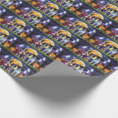 Australische Kelpies Honden Pompoen Halloween Grap Cadeaupapier (Hoek)