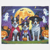 Australische Kelpies Honden Pompoen Halloween Grap Fleece Deken (Voorkant (Horizontaal))