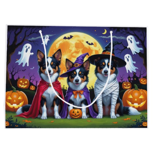 Australische Kelpies Honden Pompoen Halloween Grap Groot Cadeauzakje (Achterkant)