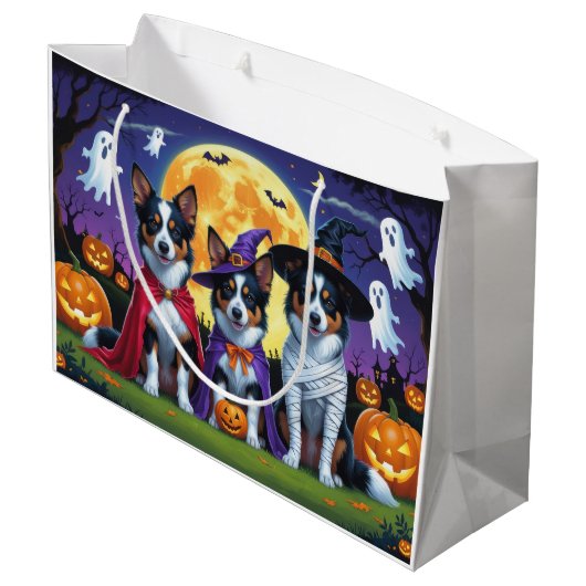 Australische Kelpies Honden Pompoen Halloween Grap Groot Cadeauzakje (Achterkant Gekanteld)