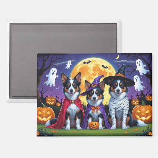 Australische Kelpies Honden Pompoen Halloween Grap Magneet (Voorkant / Achterkant)