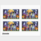 Australische Kelpies Honden Pompoen Halloween Grap Rechthoekige Sticker (Vel)