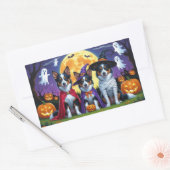 Australische Kelpies Honden Pompoen Halloween Grap Rechthoekige Sticker (Envelop)