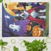 Australische Kelpies Honden Pompoen Halloween Grap Theedoek (Gevouwen)