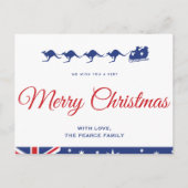Australische kerst briefkaarten Kangaroo Aussie (Voorkant)