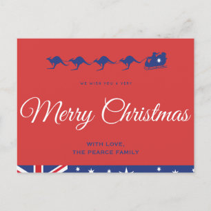 Australische kerst briefkaarten Kangaroo Sleigh