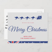 Australische kerst briefkaarten Vlag Kangoeroe Vro (Voorkant / Achterkant)