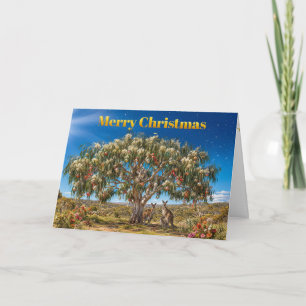Australische Kerst Gomboom Ballen Kangoeroes Kaart