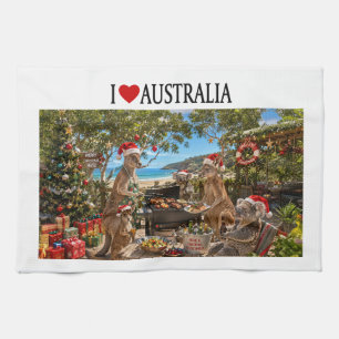 Australische Kerst Kangoeroe Koala Strand BBQ Theedoek