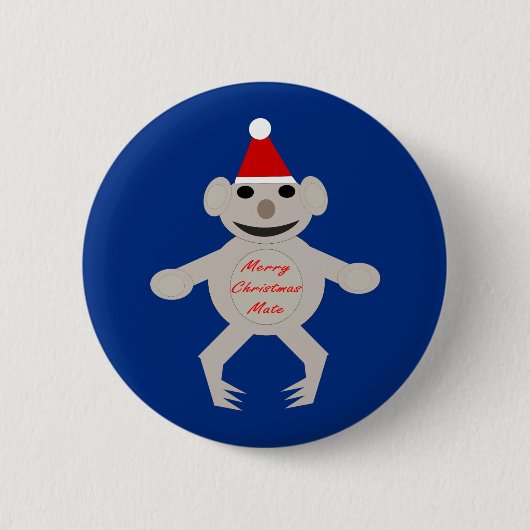 Australische Kerst Koala Beer Knop Ronde Button 5,7 Cm (Voorkant)