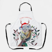 Australische Kerst Koala Kerstmannenhoed Rood Groe Schort (Voorkant)