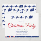 Australische Kerst Party Uitnodiging vlag wit (Voorkant / Achterkant)