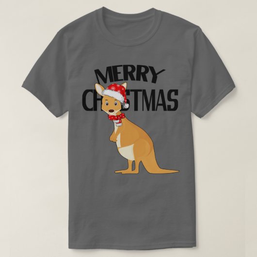 Australische Kerst Schattigee Kangoeroe T-shirt (Design voorkant)