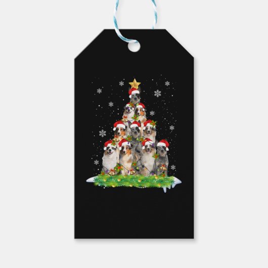 Australische kerstboom in Shepherd Aussie Cadeaulabel (Voorkant)