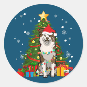 Australische kerstboom met herder Santa Ronde Sticker