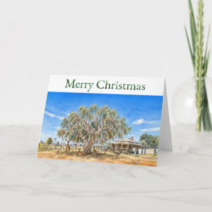 Australische Kerstboom met kerstballen Kaart