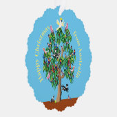 Australische kerstboom met vogels ornament kaart (Rechts)