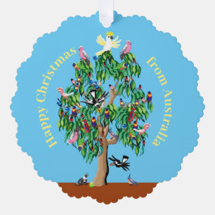 Australische kerstboom met vogels ornament kaart