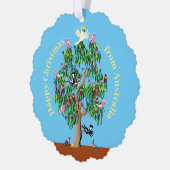 Australische kerstboom met vogels ornament kaart (Links)